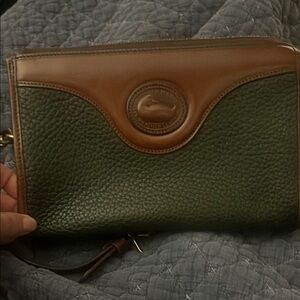 Classic Green and Brown Leather Men's Bag